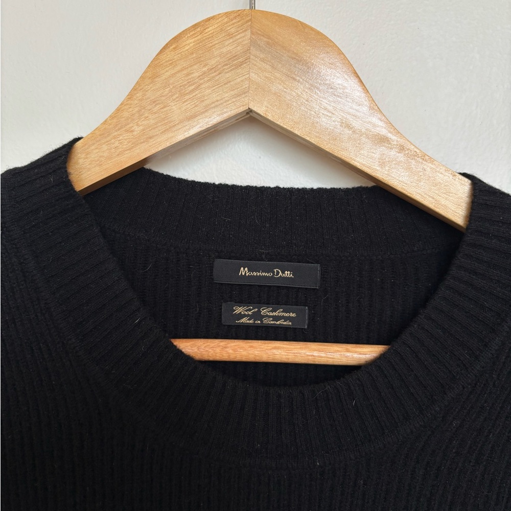 Massimo Dutti, Black Wool Sweater, Mens M - Picture 3 of 7